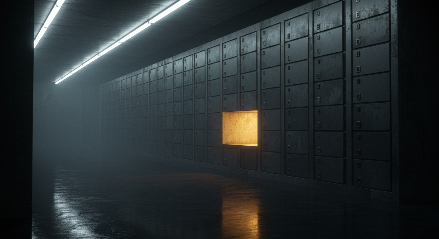 Bank-grade custody vault with segregated illuminated compartments